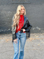 Shop Envi Me Outerwear The Biker Babe Fringe Jacket