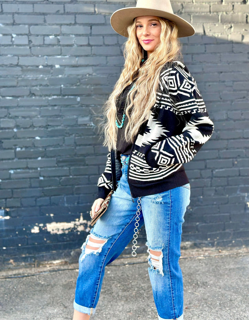 Shop Envi Me Cardigans and Kimonos The Black Bandera Aztec Cardigan