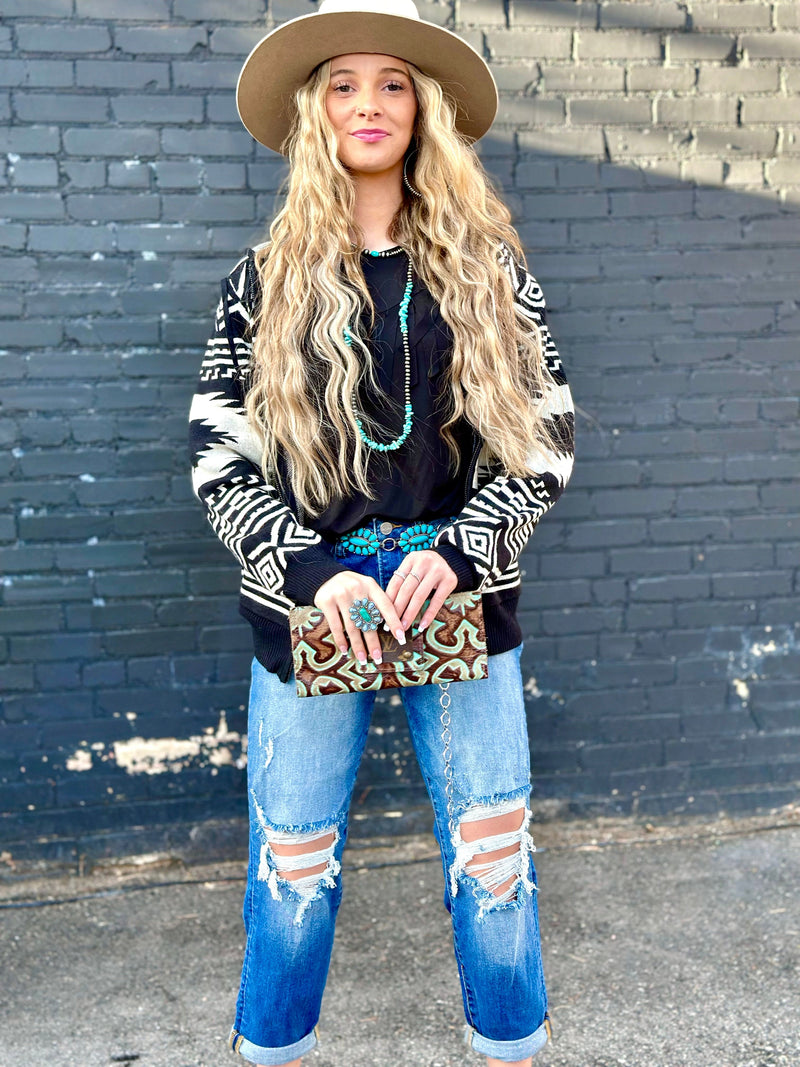 Shop Envi Me Cardigans and Kimonos The Black Bandera Aztec Cardigan
