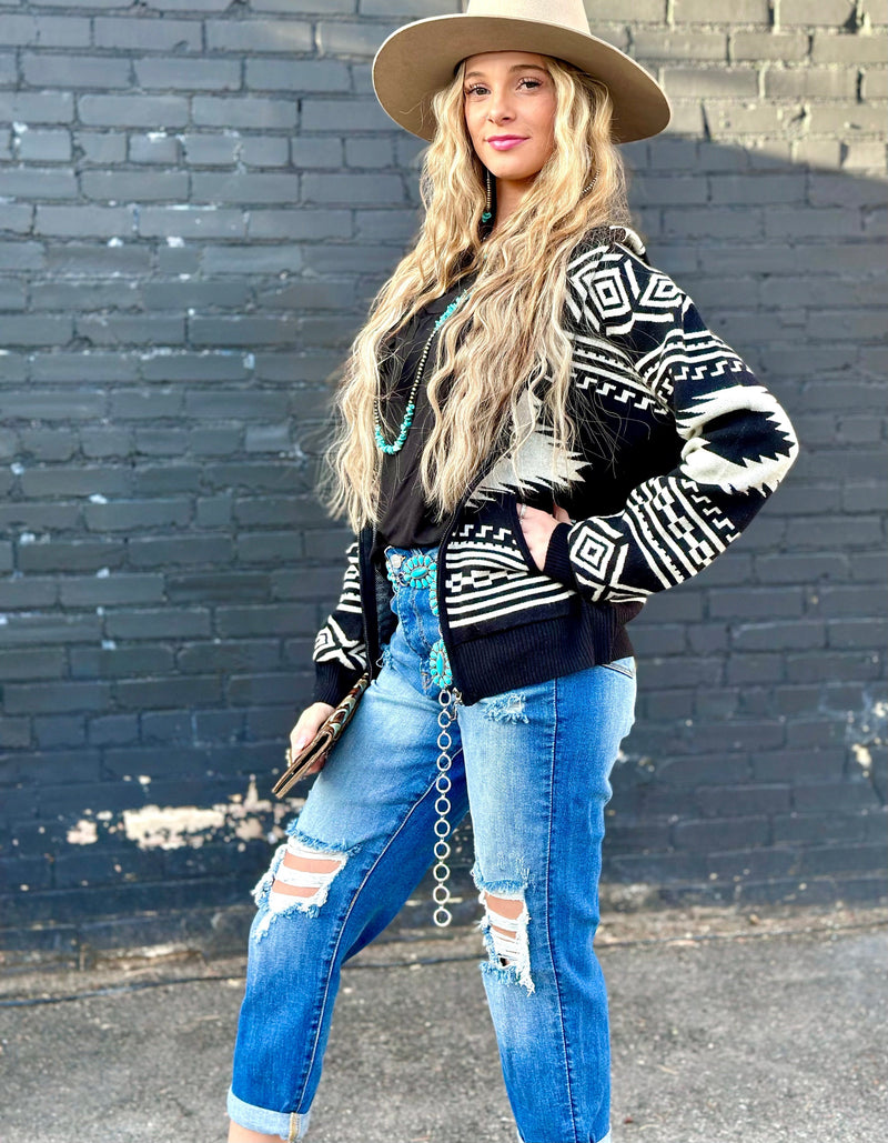Shop Envi Me Cardigans and Kimonos The Black Bandera Aztec Cardigan