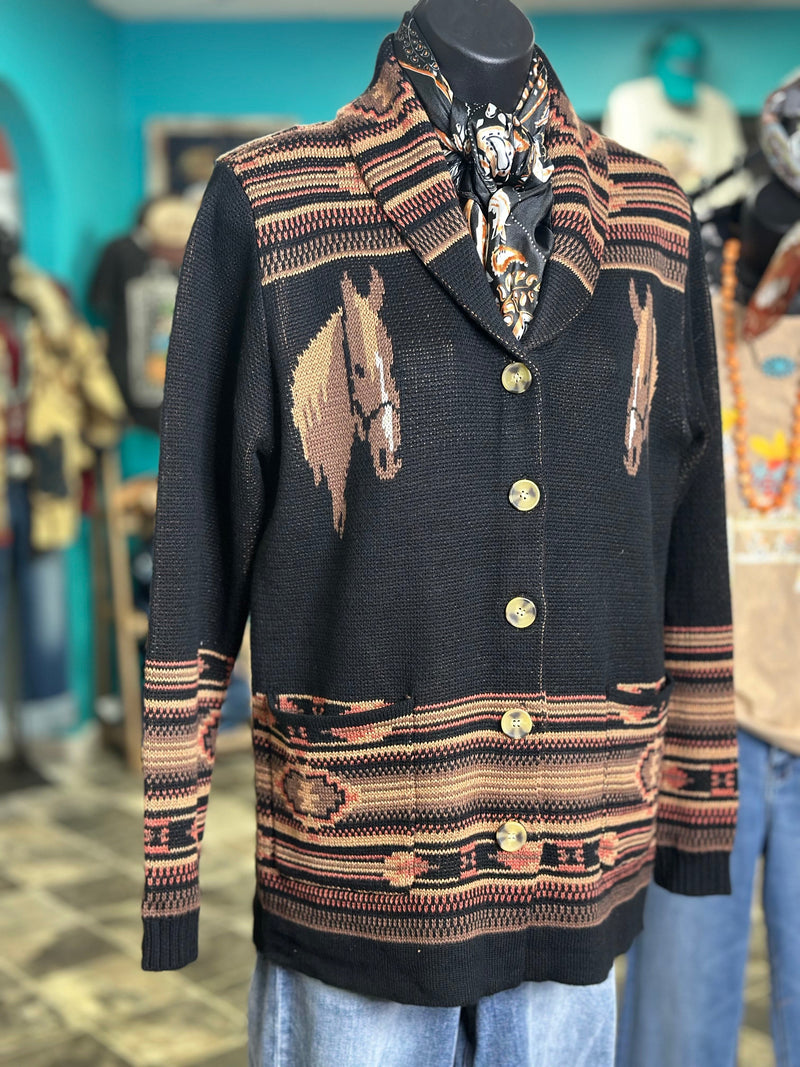 Shop Envi Me Cardigans and Kimonos The Black Bozeman Vintage Horse Cardigan