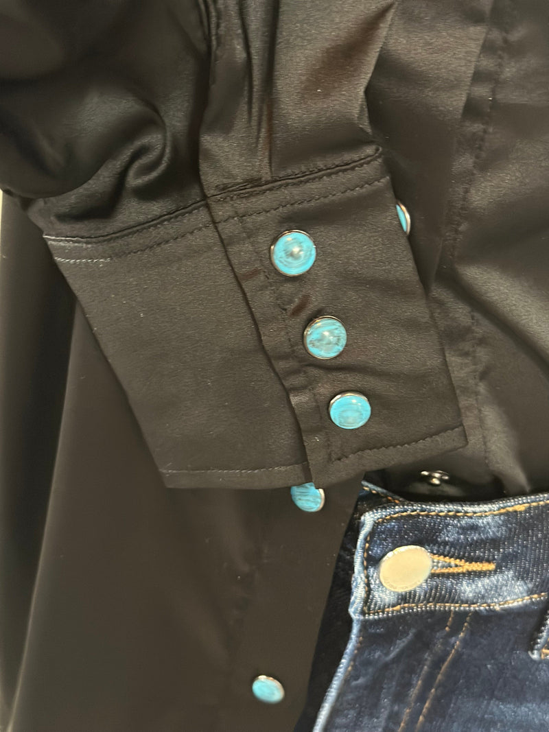 Shop Envi Me Tops and Tunics The Black City Nights Satin Top