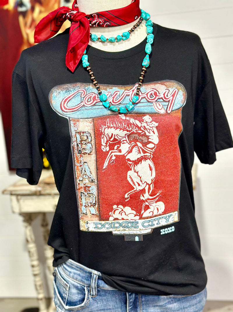 Shop Envi Me Tops and Tunics The Black Cowboy Bar Tee