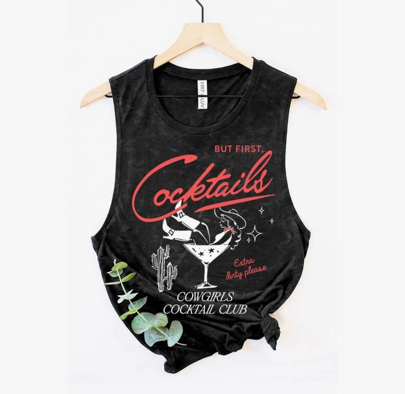 Shop Envi Me Tops and Tunics The Black Cowgirl Cocktail Club Tank