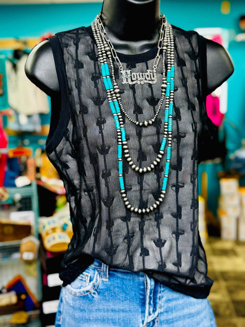Shop Envi Me Tops and Tunics The Black Lindy Lace Western Sleeveless Top