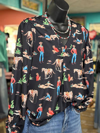 Shop Envi Me Tops and Tunics The Black Plains Western Ranch Top