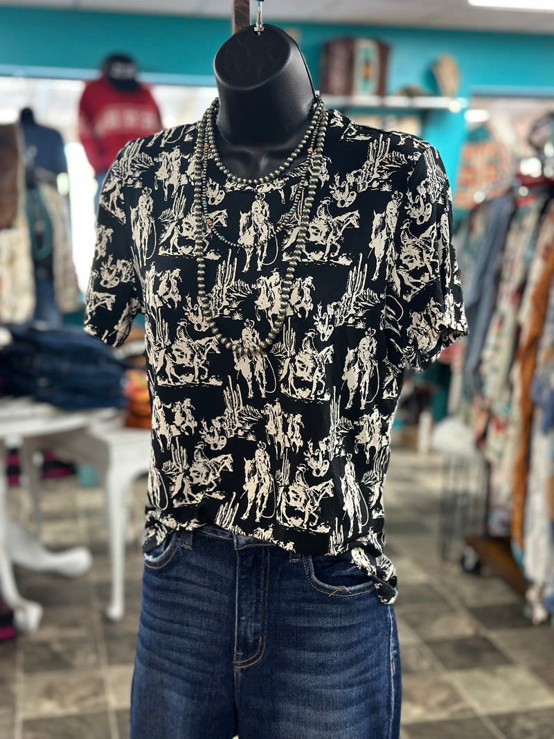 Shop Envi Me Tops and Tunics The Black Santa Oso Cowboy Top
