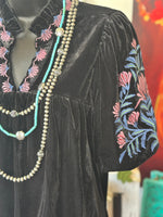 Shop Envi Me Tops and Tunics The Black Velvet Embroidered Top