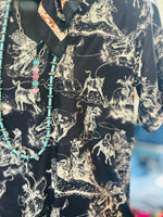 Shop Envi Me Tops and Tunics The Black & White Rodeo Life V Neck Top