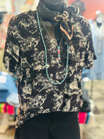 Shop Envi Me Tops and Tunics The Black & White Rodeo Life V Neck Top