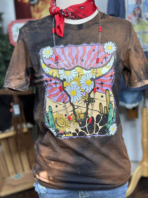 Shop Envi Me It's T-shirt Kinda Day The Bleached Sunflower Steer Tee