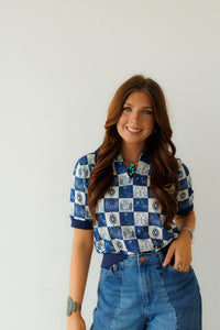 Shop Envi Me Tops and Tunics The Blue Casual Cowgirl Western Top
