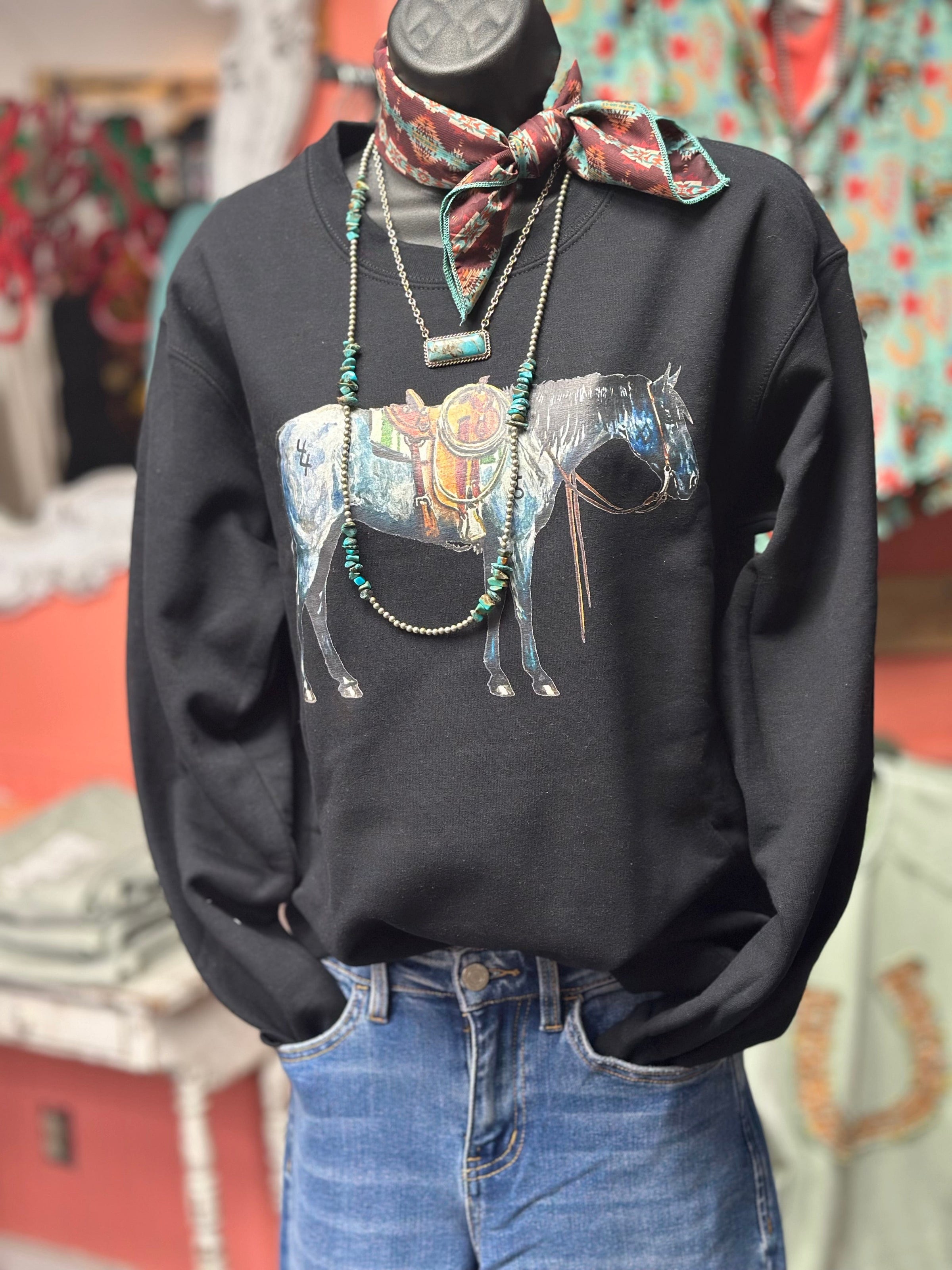 Shop Envi Me Tops and Tunics The Blue Roan of Texas Sweatshirt