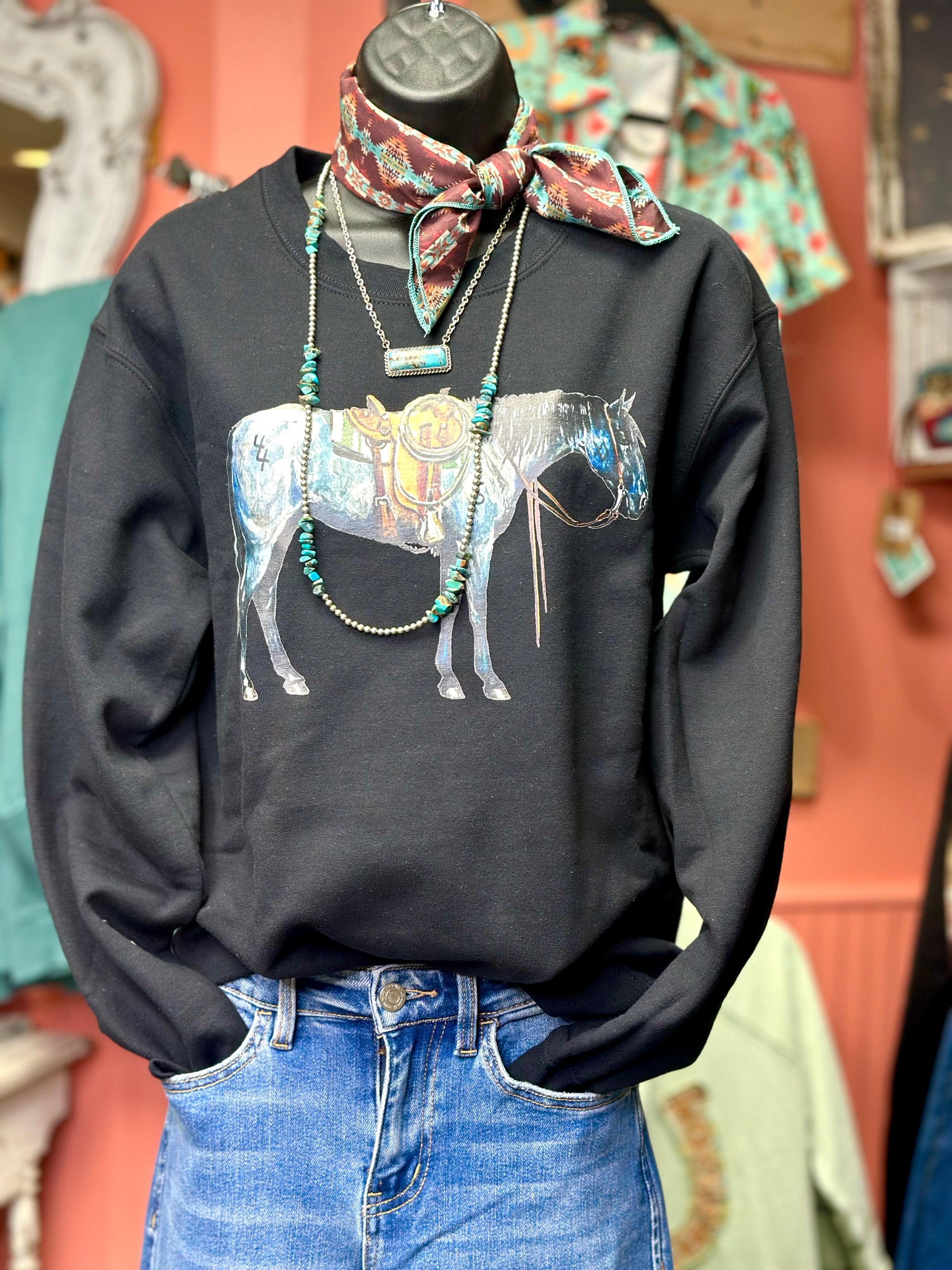 Shop Envi Me Tops and Tunics The Blue Roan of Texas Sweatshirt