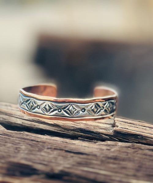 Shop Envi Me Bracelets Sterling Silver & Copper The Bluffs Copper & Sterling Silver Cuff Bracelet