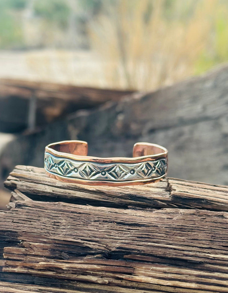 Shop Envi Me Bracelets Sterling Silver & Copper The Bluffs Copper & Sterling Silver Cuff Bracelet