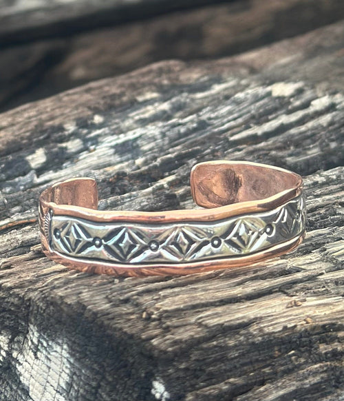 Shop Envi Me Bracelets Sterling Silver & Copper The Bluffs Copper & Sterling Silver Cuff Bracelet