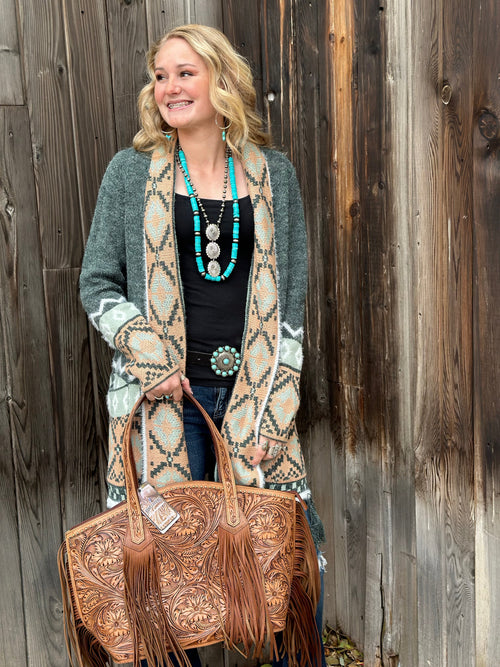 Shop Envi Me Cardigans and Kimonos The Bozeman Winter Tribal Cardigan