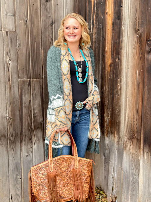 Shop Envi Me Cardigans and Kimonos The Bozeman Winter Tribal Cardigan