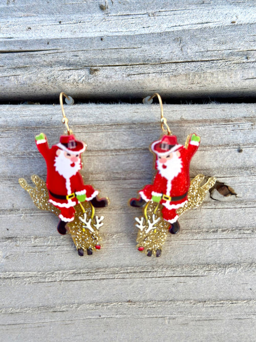 Shop Envi Me Earrings Gold The Bucking Reindeer Santa Earrings