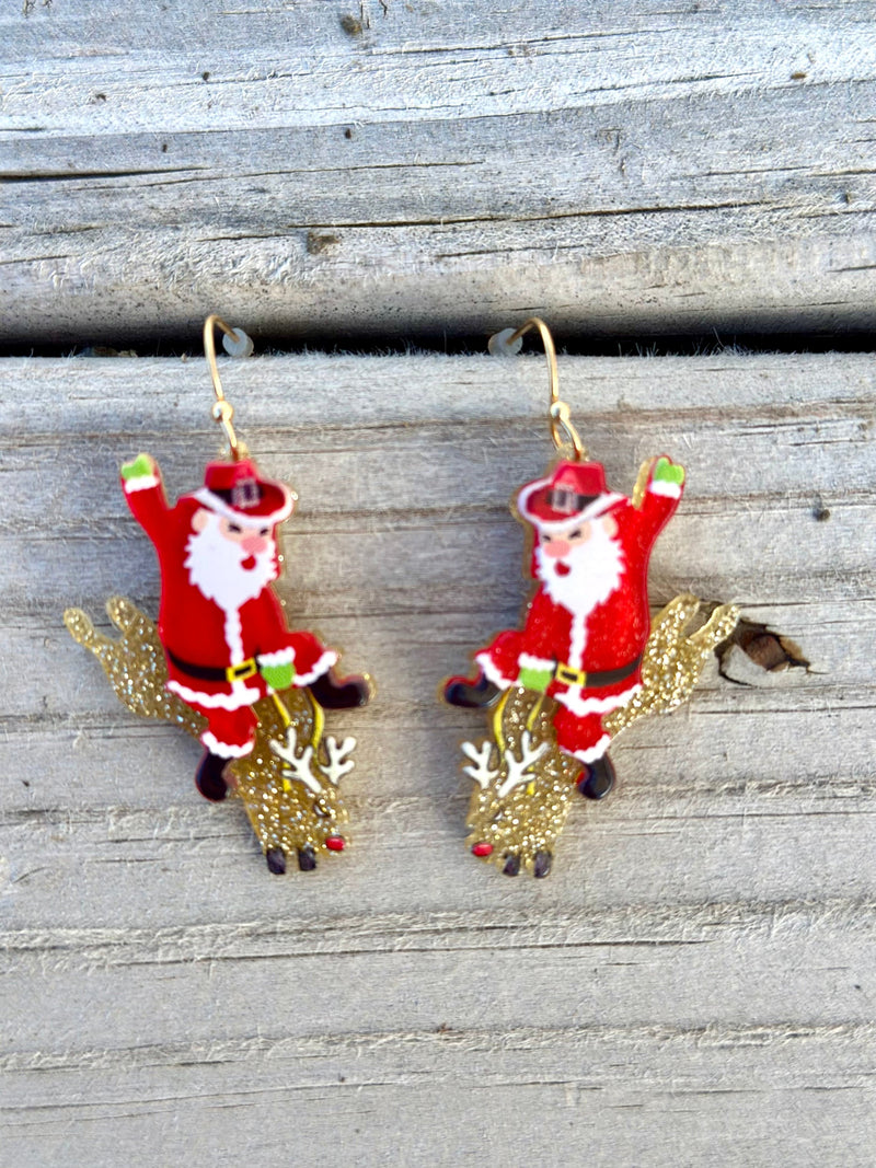 Shop Envi Me Earrings Gold The Bucking Reindeer Santa Earrings