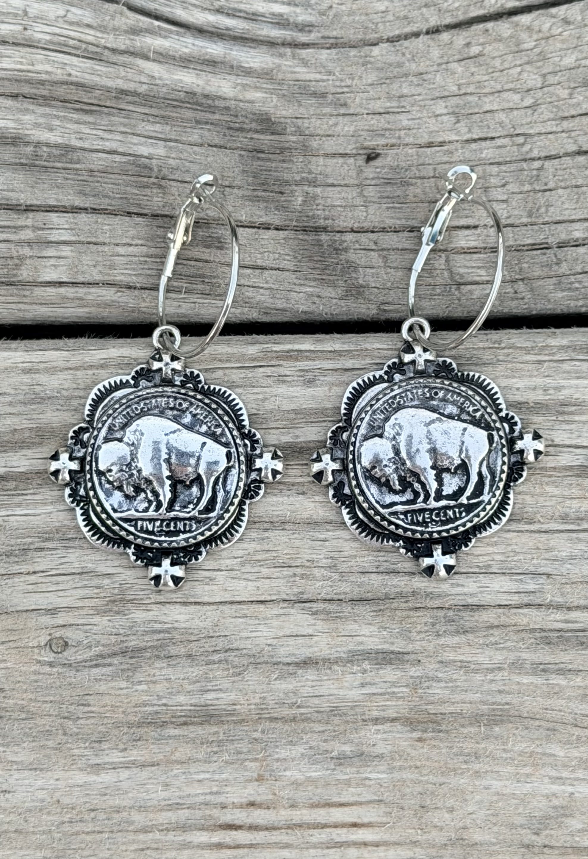 Shop Envi Me Jewelry Default Title / Silver The Buffalo Coin Earrings