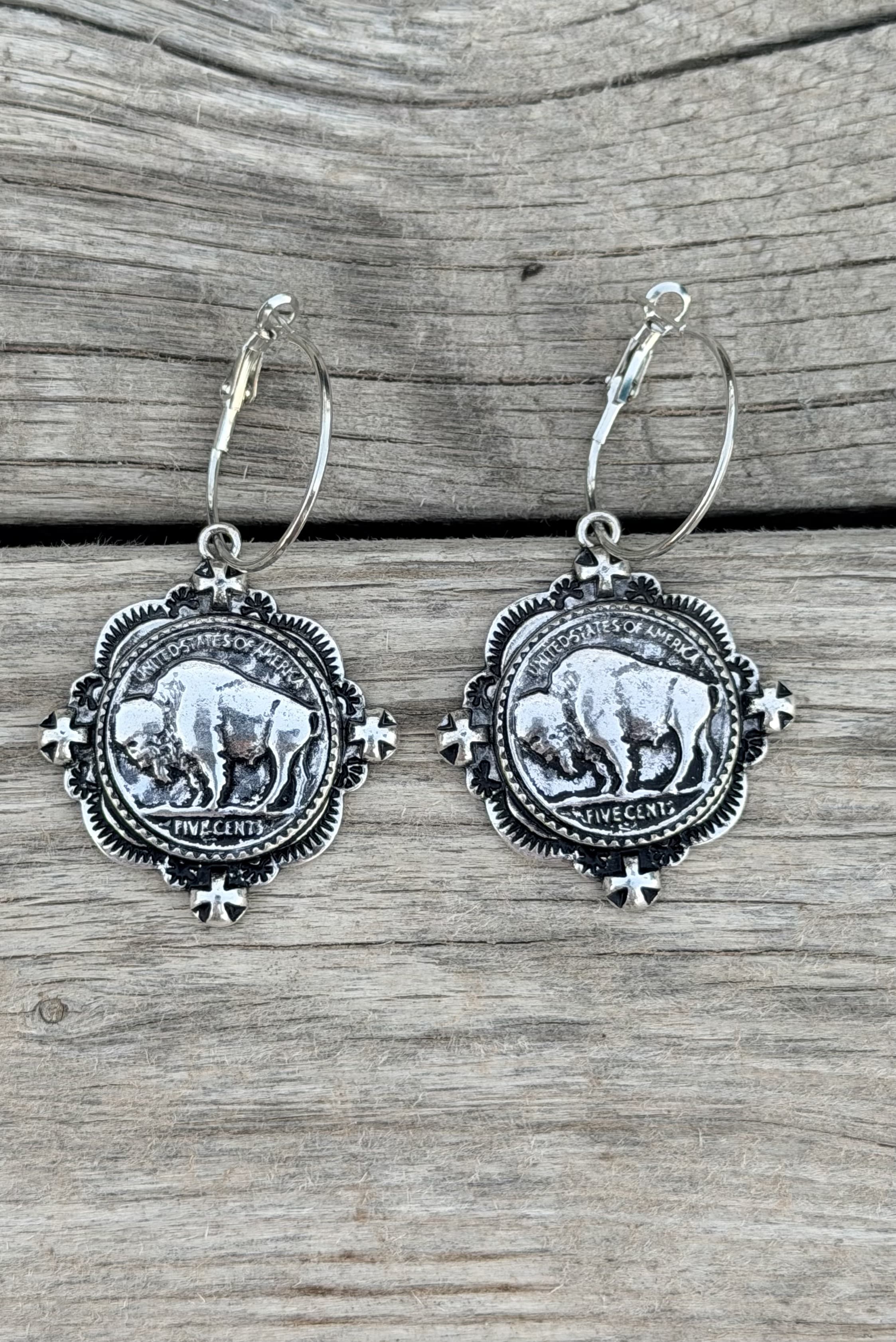 Shop Envi Me Jewelry Default Title / Silver The Buffalo Coin Earrings