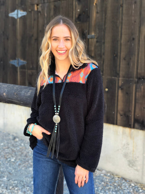 Shop Envi Me Cardigans and Kimonos The Buttes Aztec Sherpa Pullover