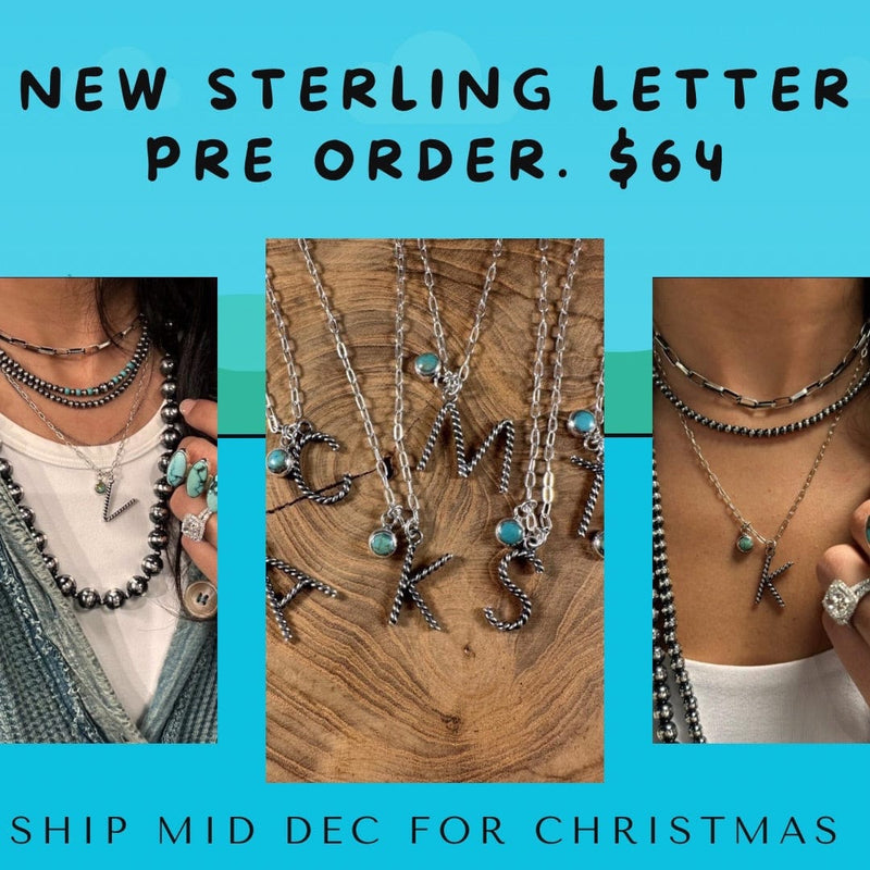 Shop Envi Me Necklaces The Cable Initial Letter Sterling Silver with Turquoise Necklace