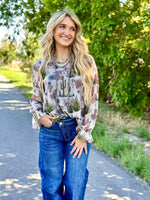 Shop Envi Me Tops and Tunics The Cactus Concho & Cow Print Pretty Top