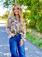 Shop Envi Me Tops and Tunics The Cactus Concho & Cow Print Pretty Top