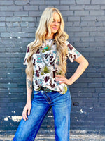 Shop Envi Me Tops and Tunics The Cactus Concho & Cow Print Top