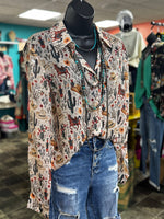 Shop Envi Me Tops and Tunics The Cactus Country Western Button Up Top