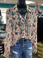 Shop Envi Me Tops and Tunics The Cactus Country Western Button Up Top