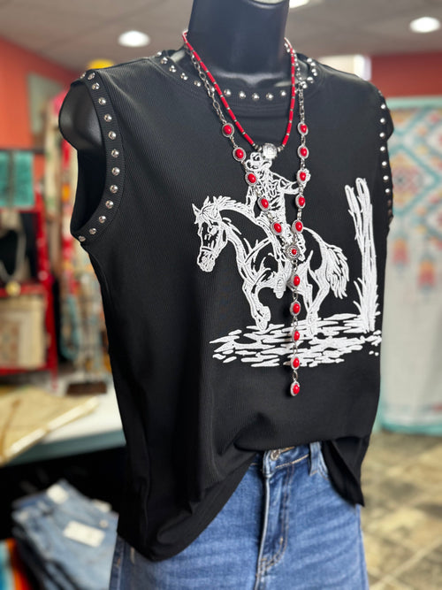Shop Envi Me Tops and Tunics The Cactus Cowboy Zorro Studded Tank