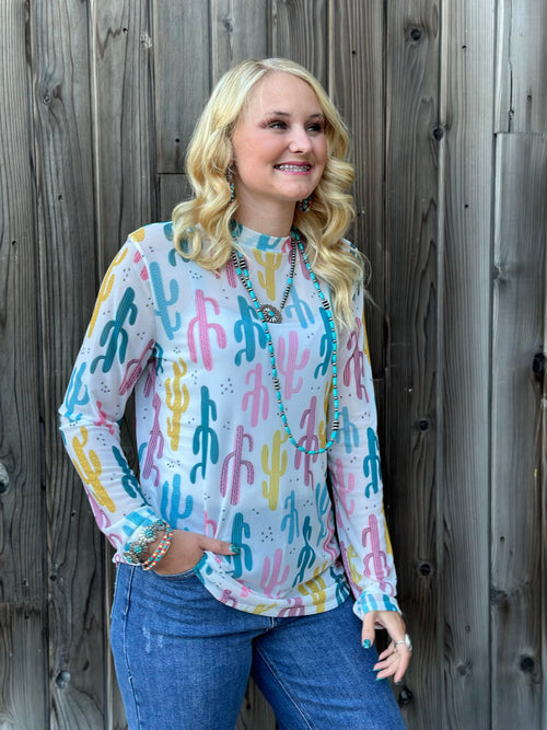 Shop Envi Me It's T-shirt Kinda Day The Cactus Mesh Top