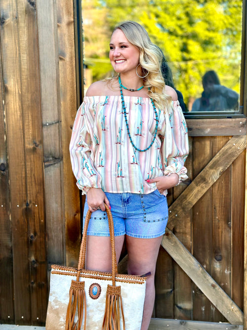 Shop Envi Me Tops and Tunics The Cactus & Stripe Rodeo Nights Top
