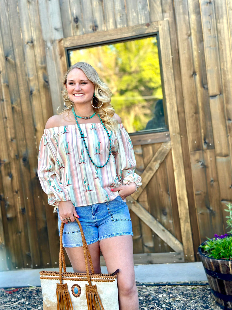 Shop Envi Me Tops and Tunics The Cactus & Stripe Rodeo Nights Top