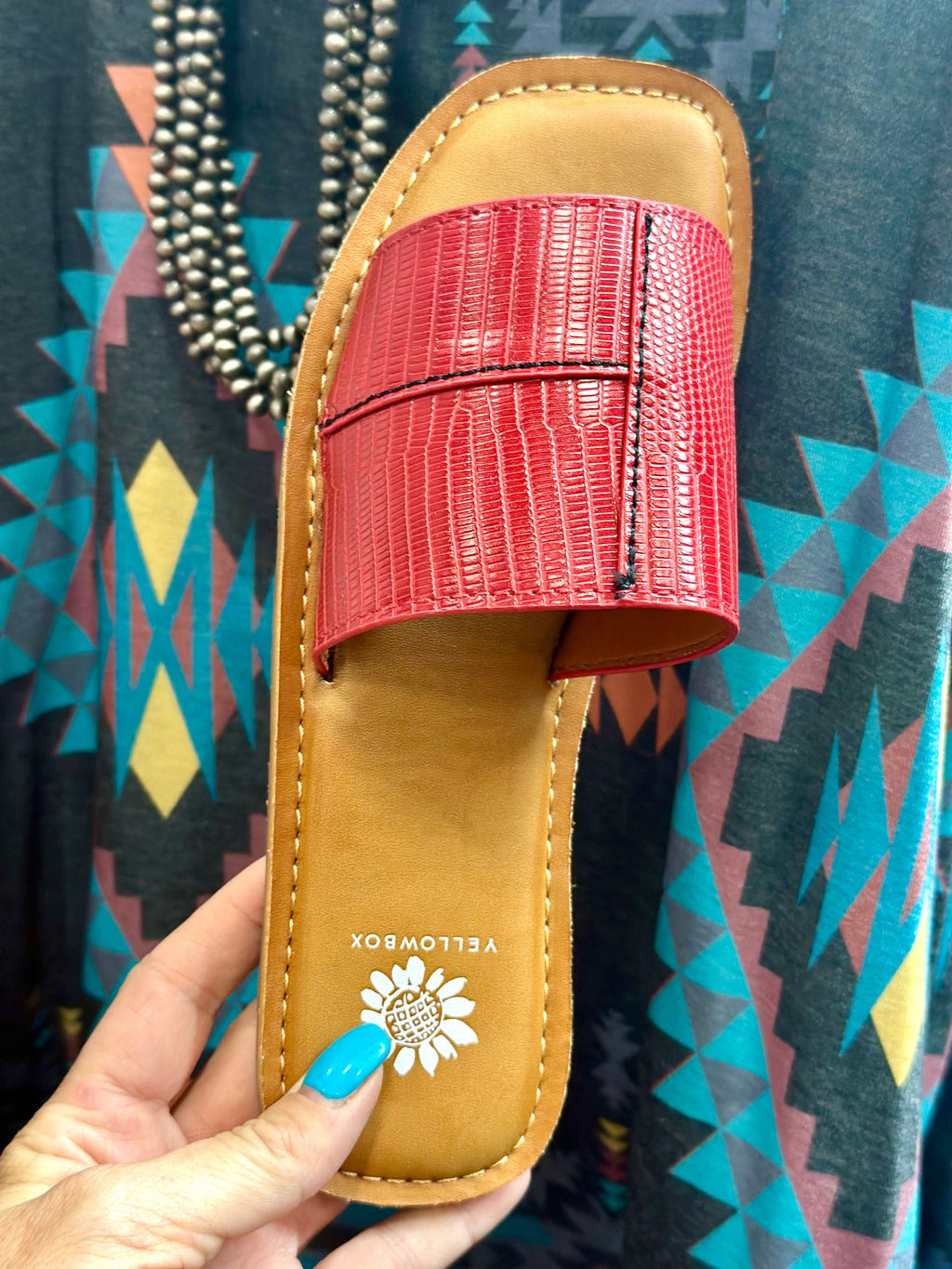 The Caliente Red Slide Sandal Shop Envi Me