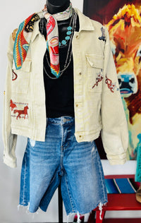 Shop Envi Me Outerwear The Call Me Western Cactus & Boots Embroidered Jacket