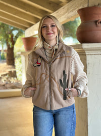 Shop Envi Me Outerwear The Call Me Western Cactus & Boots Embroidered Vest