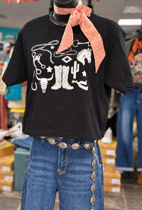 Shop Envi Me Tops and tunics The Call Me Western Mom Crop Tee