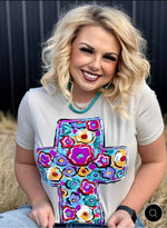 Shop Envi Me It's T-shirt Kinda Day The Callie’s Easter Floral Cross Tee
