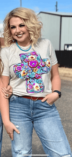 Shop Envi Me It's T-shirt Kinda Day The Callie’s Easter Floral Cross Tee