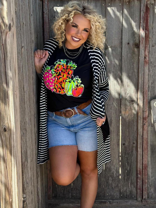 Shop Envi Me It's T-shirt Kinda Day The Callies Ann Fall Pumpkin Trio V Neck Tee