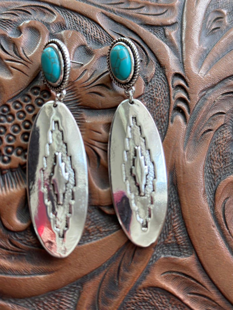 Shop Envi Me Earrings Turquoise The Canton Turquoise & Silver Southwest Earrings