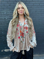 Shop Envi Me Tops and Tunics The Capistrano Embroidered Velvet Top