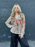 Shop Envi Me Tops and Tunics The Capistrano Embroidered Velvet Top