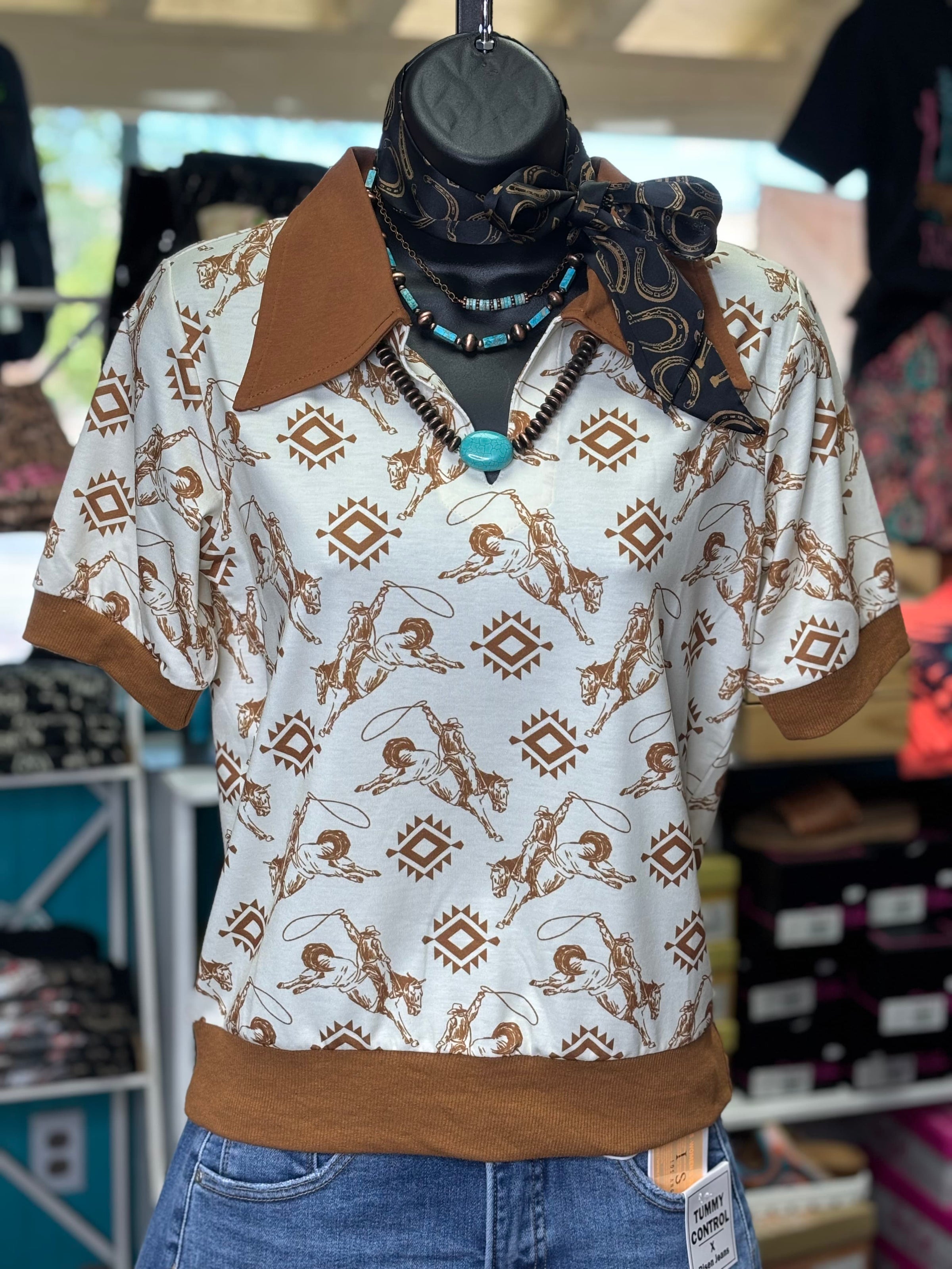 Shop Envi Me Tops and Tunics The Casual Cowgirl Western Top
