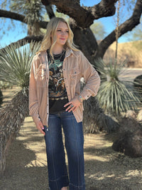 Shop Envi Me Cardigans and Kimonos The Champagne Velvet Song Of San Antone Shirt